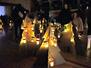 高志小創立１５０周年を祝い、児童や校区内の保育園児が作ったランタンが並んだイベント＝上越市木田３