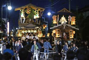 無形文化遺産に登録された村上大祭の屋台行事。村上市の文化財保存活用地域計画では、伝承に向けた取り組みが盛り込まれている＝２０２３年７月、村上市