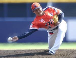 6回を2失点に抑えた先発の下川隼佑=エコスタ(写真映像部・菊池雪那)
