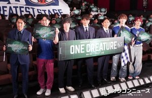 サッカー日本代表映画『ONE CREATURE』 キックオフ特別試写会舞台あいさつの模様(C)ORICON NewS inc.