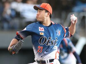 オイシックス先発の牧野憲伸=エスコンフィールド