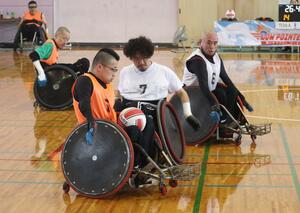 障害の程度が重い車いすラグビー選手が集まった大会=南魚沼市坂戸