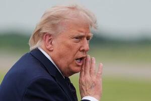 トランプ米大統領=22日、ニュージャージー州モリスタウン(AP=共同)