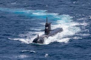 原潜に置き換えられることになるオーストラリアのコリンズ級潜水艦=2021年9月(オーストラリア軍提供、ゲッティ=共同)