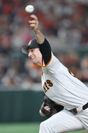 広島戦に先発した巨人のグリフィン=東京ドーム