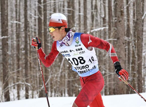 スキーインターハイ 男子10キロクラシカル 8位に入った岡田幸輝(十日町)