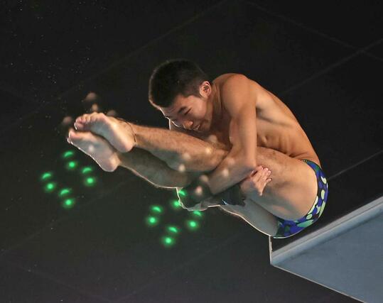 ３位入賞した石沢遥斗（帝京長岡高）の１回目＝滋賀県草津市