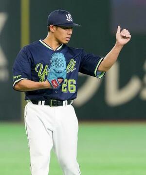 巨人戦に先発し、6回無失点で5勝目を挙げたヤクルト・山野=東京ドーム