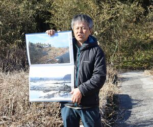 「福島の現場に来て、実際に話を聞いた上で原発再稼働問題を判断してほしい」と語る木村紀夫さん=福島県大熊町