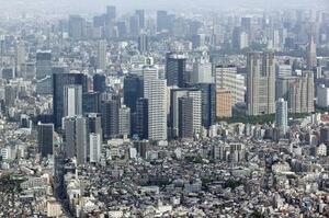 東京都心=2026年4月(共同通信社ヘリから)