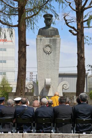 山本五十六をしのんだ法要＝１８日、長岡市坂之上町３