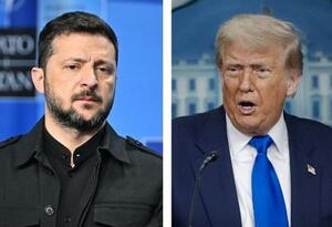 ウクライナのゼレンスキー大統領、トランプ米大統領(いずれもゲッティ=共同)