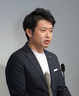 むつ市の中間貯蔵施設への２０２６年度の核燃料搬入を容認しない考えを明らかにした青森県の宮下宗一郎知事＝３１日午後、青森県庁