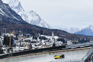 　ミラノ・コルティナ冬季五輪ボブスレー会場のコルティナ・スライディングセンター＝コルティナダンペッツォ（共同）
