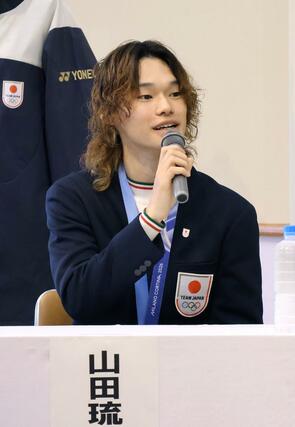 妙高市スポーツ特別栄誉賞を受賞した山田琉聖選手=7日、妙高市上町