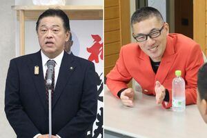 左から現職の林茂男さん、新人の黒岩揺光さん