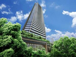 三井不動産レジデンシャルの「セントラルガーデン月島 ザ タワー」の完成予想図