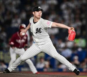 楽天戦に先発したロッテ・種市=ZOZOマリン