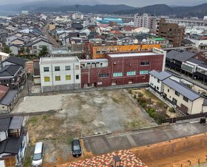 「駅北子育て支援複合施設(仮称)」の予定地(本社小型無人機から)