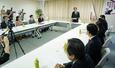 自民党本部で開かれた総裁選挙管理委員会=19日、東京・永田町