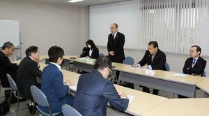 連合新潟と、立憲民主、国民民主、社民の各党県連が参院選の連携を議論した4者協議=1月17日、新潟市中央区
