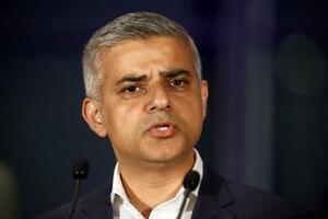 ロンドンのカーン市長(ゲッティ=共同)
