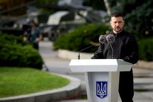ウクライナのゼレンスキー大統領=23日、キーウ(ウクライナ大統領府提供、AP=共同)
