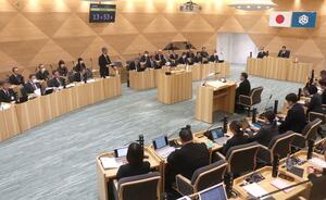 東京電力柏崎刈羽原発などについて質疑があった柏崎市議会2月定例会議の一般質問=3月6日、柏崎市議会