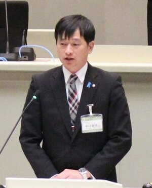 年頭の訓示をする上越市の中川幹太市長=1月6日、上越市