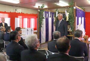 来春の開所を目指す刈羽村軽費老人ホームの安全祈願祭=刈羽村下高町