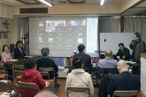 県内の生産者や大学教授らがコメ生産の現状や課題を議論した学習会=新潟市中央区沼垂東1