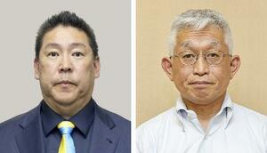 　立花孝志氏（左）、泉房穂氏