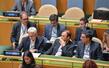 　ＮＰＴ再検討会議の閉幕に臨んだイラン代表団ら＝２２日、米ニューヨークの国連本部（共同）