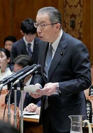　参院予算委で質問する浜野喜史氏（国民民主党・新緑風会）