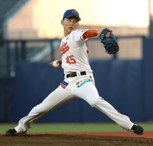 先発の高野結羽＝エコスタ