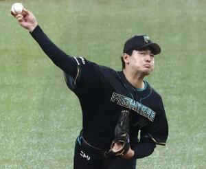 　４回無失点と好投したした日本ハム先発の有原＝エスコンフィールド