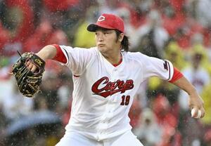 　阪神戦に先発した広島・床田＝マツダ