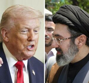 　トランプ米大統領（左）とイランのモジタバ・ハメネイ師（ゲッティ＝共同）