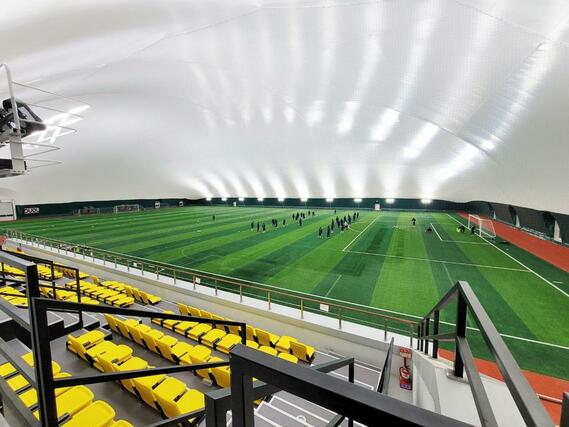 Ｊリーグが降雪地域への支援策として研究を進めているエアドーム（提供写真）