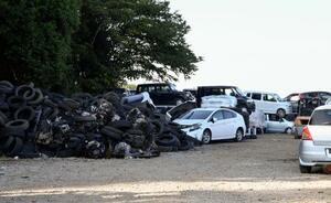 　合同捜査本部が捜索に入ったヤード＝３０日午後、茨城県古河市