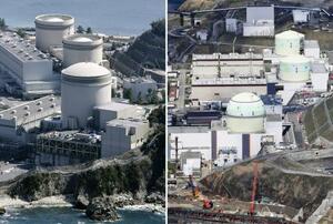 関西電力が原発新設を検討している美浜原発(左)と、北海道電力が再稼働を目指す泊原発