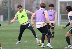 ボールをさばくMF太田修介=聖籠町