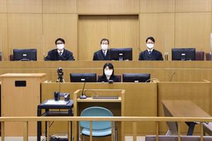 新発田女性殺害事件の公判が結審した新潟地裁の法廷=7日、新潟市中央区(代表撮影)