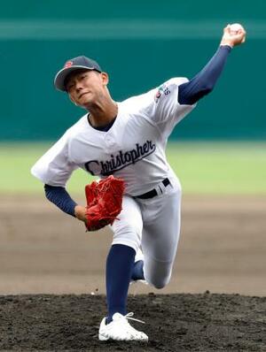 明秀学園日立戦に先発した聖隷クリストファー・高部=甲子園