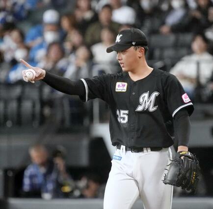 ５回２失点で２勝目を挙げたロッテ・田中晴＝エスコンフィールド
