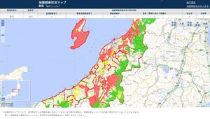新潟県の地籍調査状況マップ(国土交通省地籍調査ウェブサイトより)