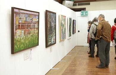 絵画　アマチュア画家 夢がテーマの作品並ぶ 新潟市中央区で県民アマチュア絵画展