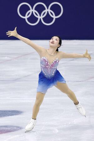 ミラノ・コルティナ冬季五輪の女子フリーで演技する中井亜美＝２月、ミラノ（共同）