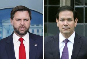 　米国のバンス副大統領（左）とルビオ国務長官