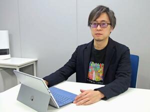 　取材に応じる千葉大の中込敦士准教授＝１月、千葉市